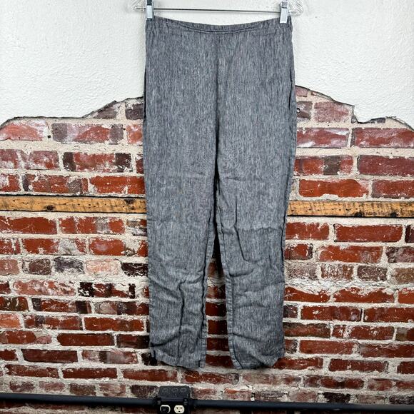 Vintage Nannette Keller Pants Size Small Grey Linen Elastic Waist Lagenlook USA - Picture 1 of 5